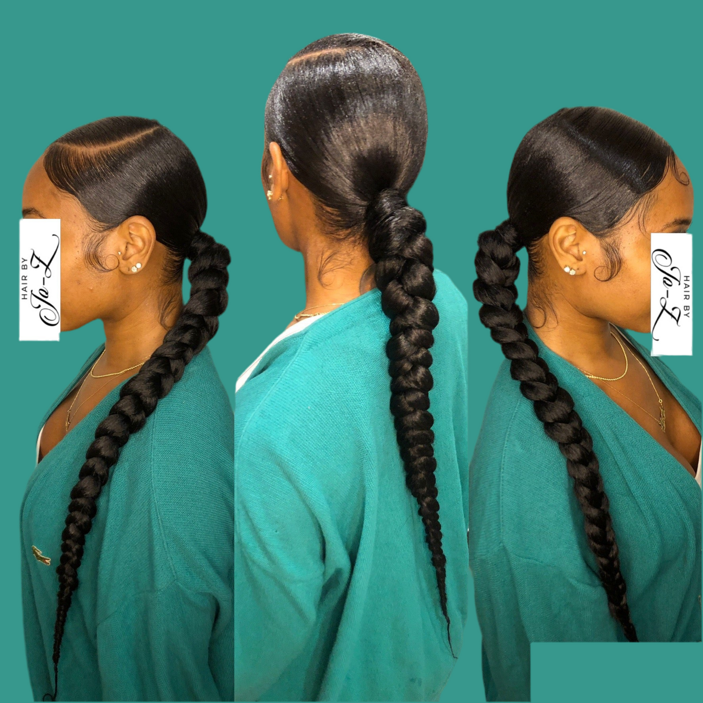 Invisible ponytail or Ponytail braid
